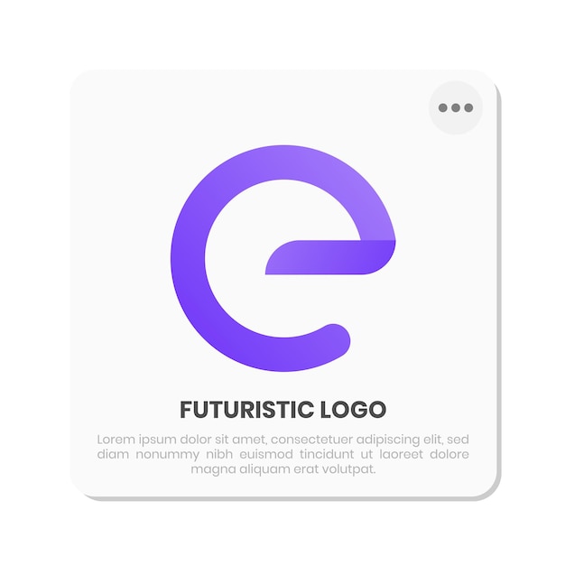 Vector letter e logo with futuristic theme