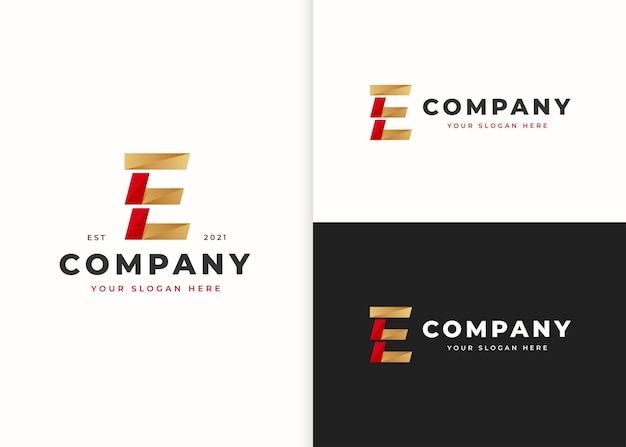 Letter E luxe logo ontwerpsjabloon. vectorillustraties