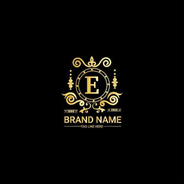 Letter e luxury brand logo concept design vector