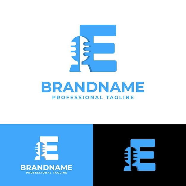 Vector letter e microphone logo suitable for business related to microphone with e initial