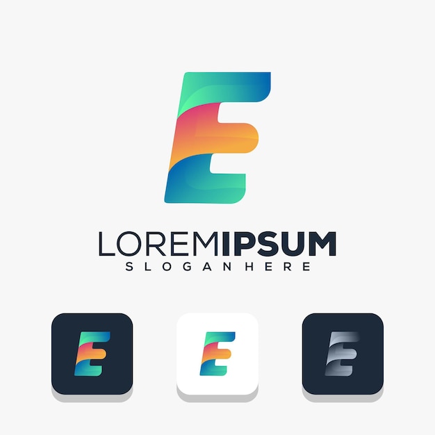 letter e modern logo desig