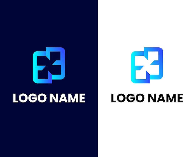 Letter e and n modern logo design template