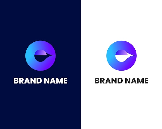 Letter e and o modern logo design template