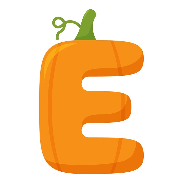 Vector 文字 e かぼちゃのベクトル図
