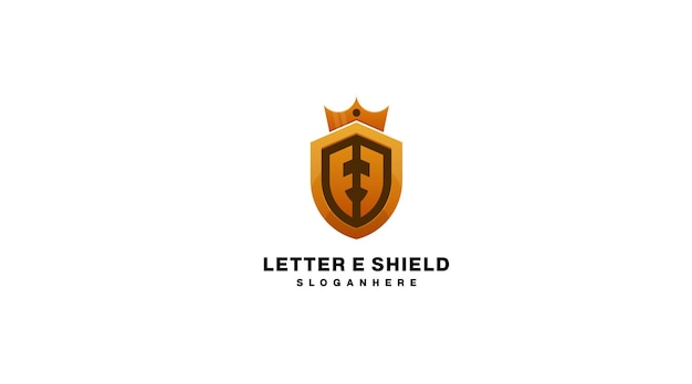 Letter e shield logo gradient colorful