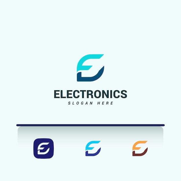 Letter E simple flat logo