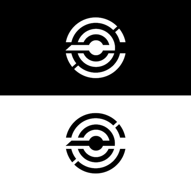 letter e tech simple icon design