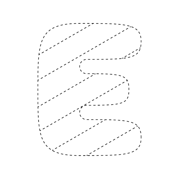 Letter E tracing worksheet for kids