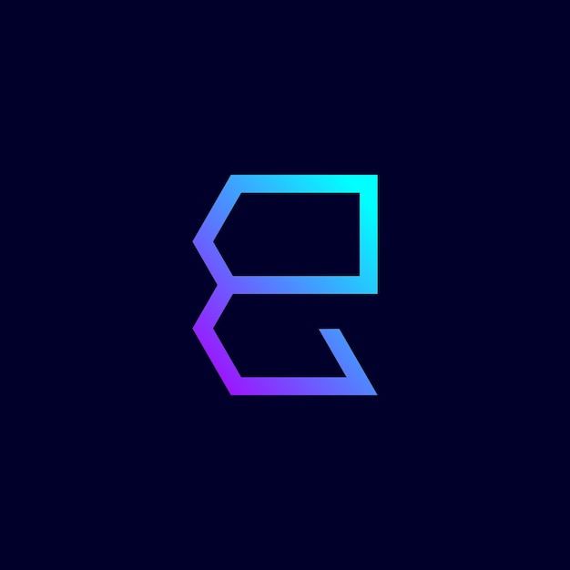 Letter E vector icon logo design with creative unique style Premium