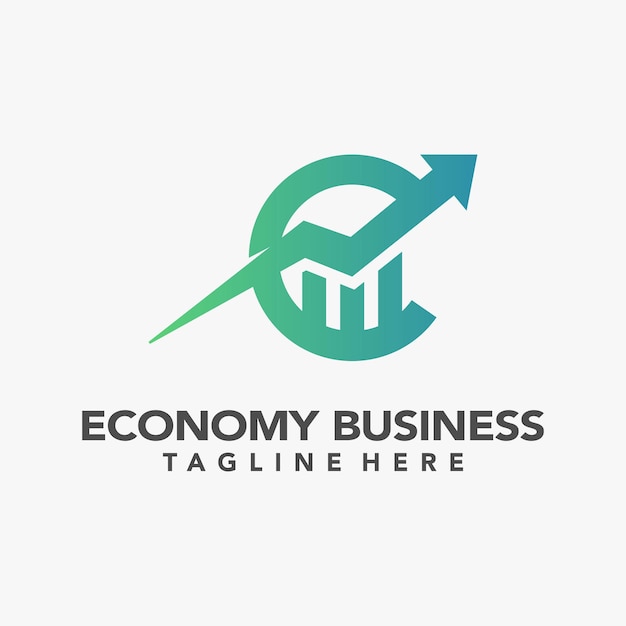 Letter E voor het ontwerp van het logo van de economie