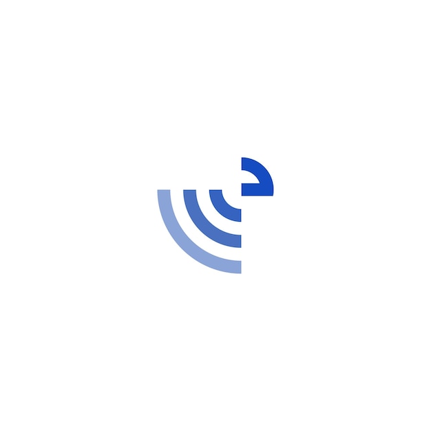 Буква E WiFi Wave Logo