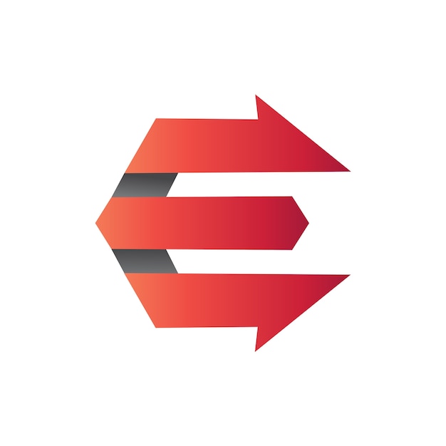 Letter E With Arrow Logo Template