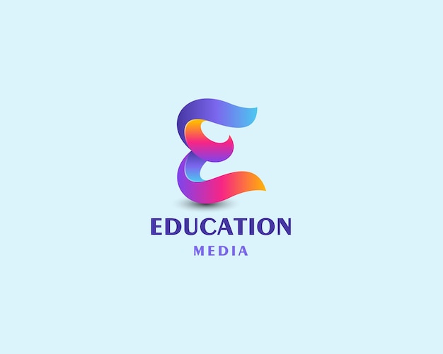 Letter e with colorful gradient logo