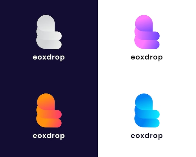 Letter e with drop logo design template