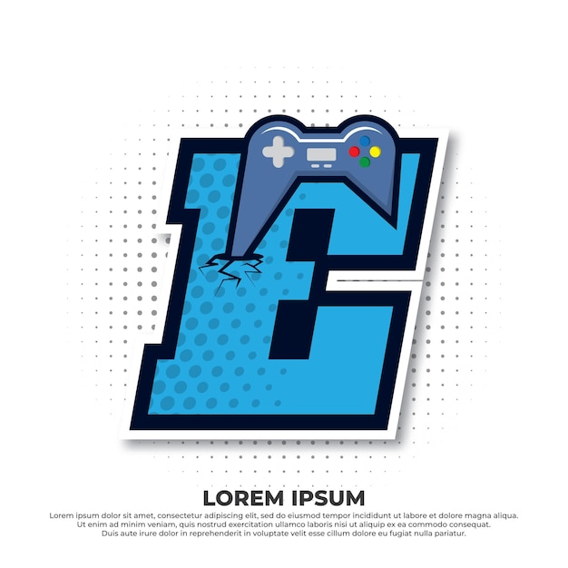 Letter E with game icon Gaming Console Esport Logo Designs with pop style