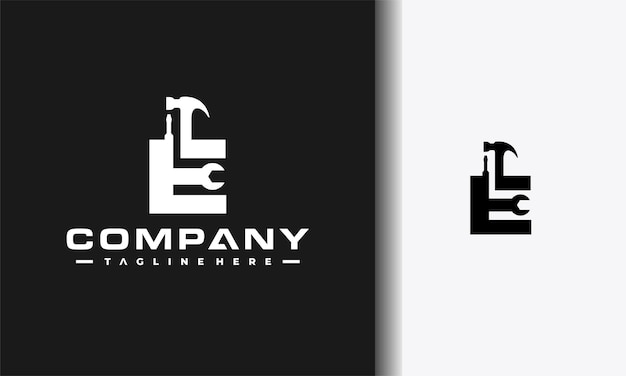 letter E workshop equipment logo