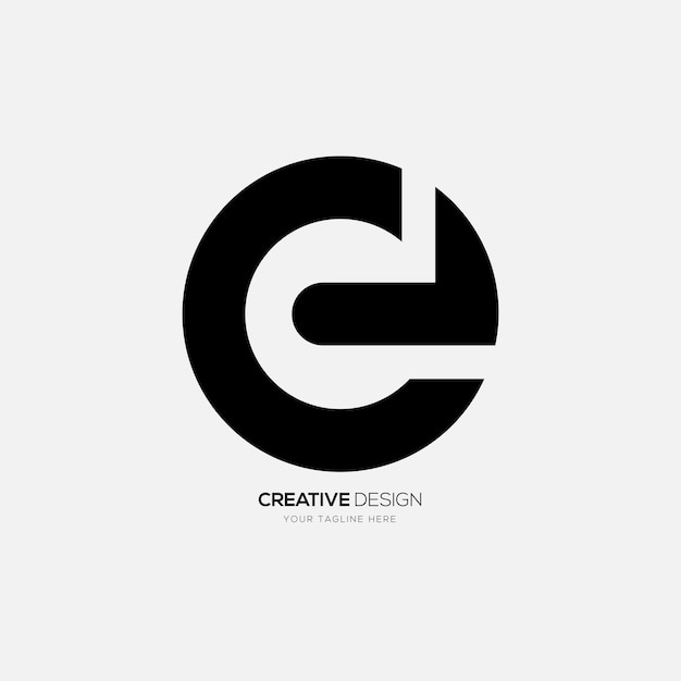 Vector letter ec ore ce rounded shape modern monogram abstract lowercase logo