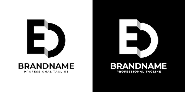 ED 또는 DE 이니셜이 있는 모든 비즈니스에 적합한 Letter ED 또는 DE 모노그램 로고
