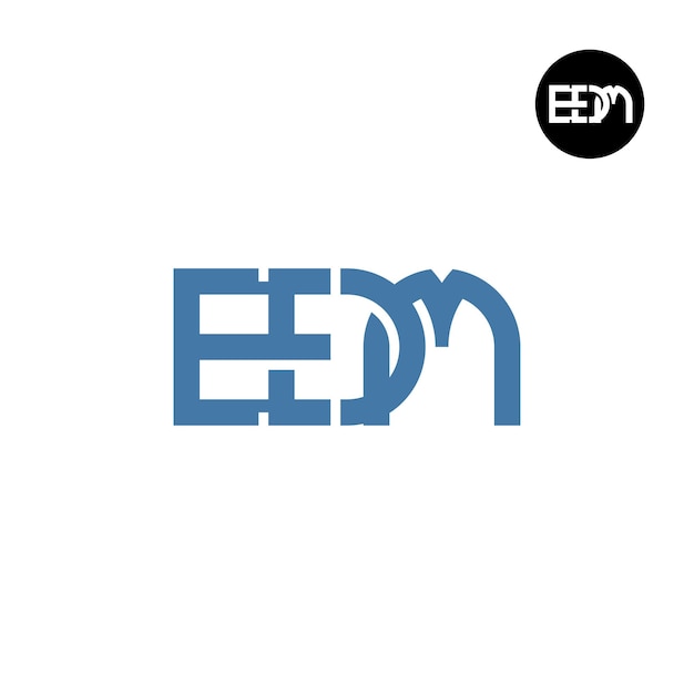 Vettore design del logo della lettera edm monogram