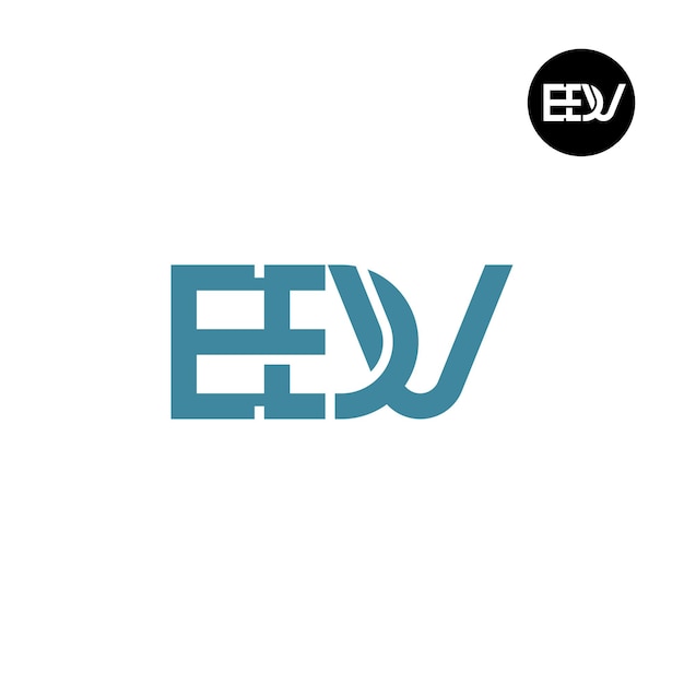 Vettore design del logo della lettera edv monogram