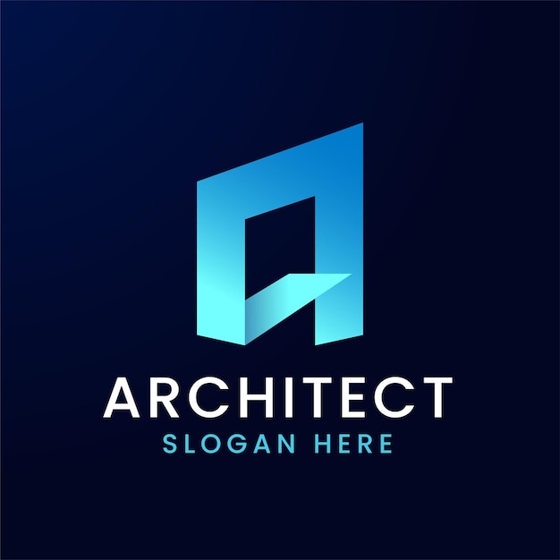 Letter een logo met architectonisch concept