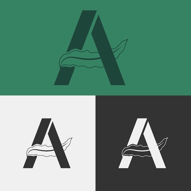 Letter een logo-ontwerp met een varenblad