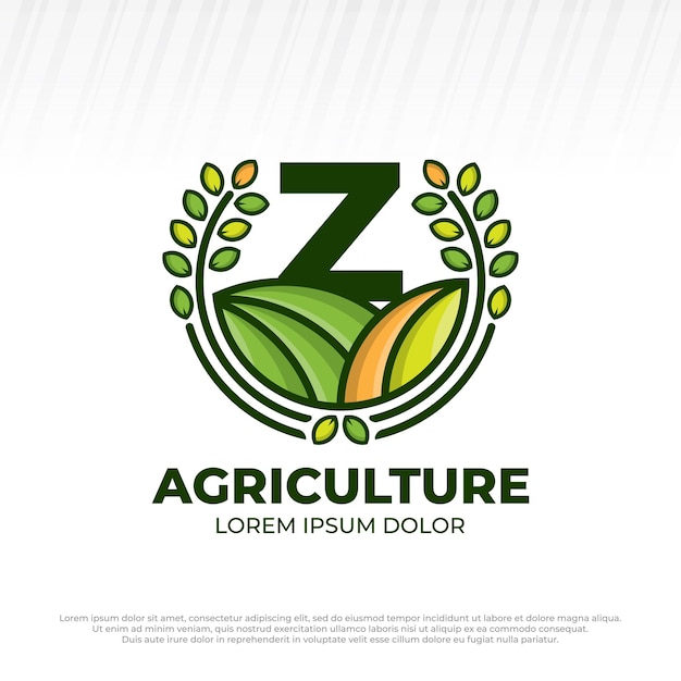 Letter eerste z eco groene boerderij cirkel logo vector vintage pictogram platte boerderij logo natuurlijke groene badge