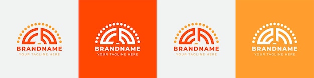 Letter EF and FE Sunrise Logo Set suitable for any business with EF or FE initials