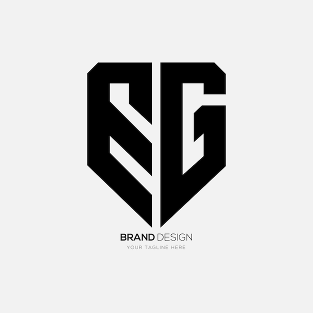 Letter Eg with shield shape security business monogram logo design idea