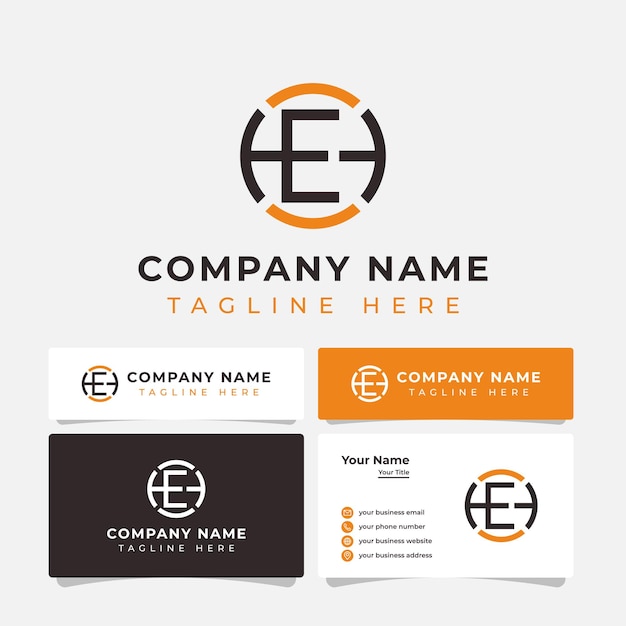 Логотип Letter EH Circle подходит для любого бизнеса.