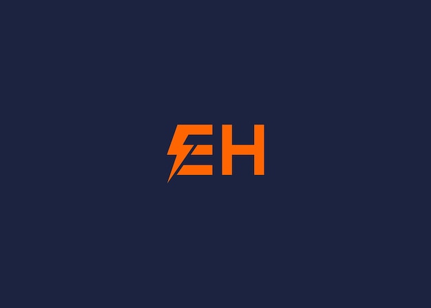 letter eh with electricity logo icon design vector design template inspiration