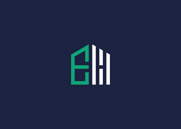 Vector letter eh with house logo icon design vector design template inspiration