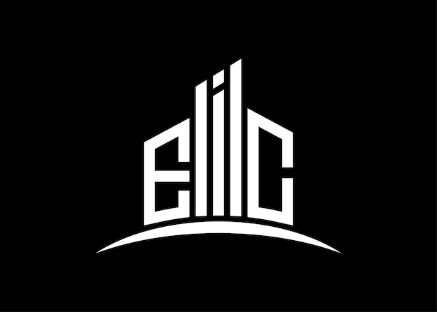 EIC 빌딩 모노그램 터 로고 디자인 템플릿 빌딩 모양 EIC 로고