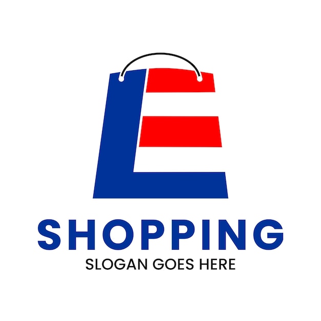 Letter el of le shopping logo design