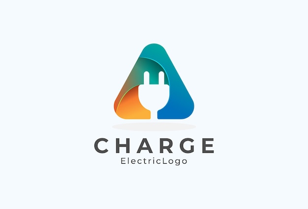 Letter A Electric Plug Logo, Letter A and Plug combination with gradient colour