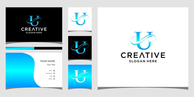 Letter  elegant logo design with business card design