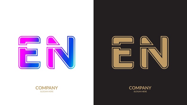 Letter EN Logo Template Illustration Design