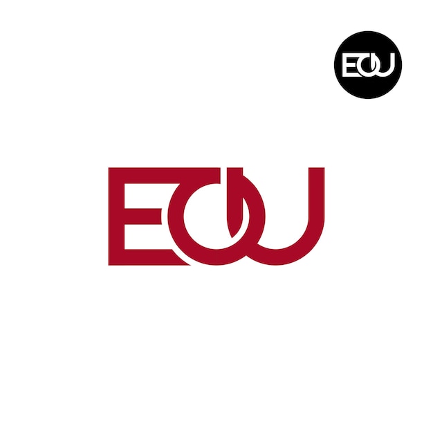 Vettore disegno del logo della lettera eou monogram