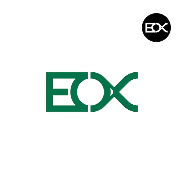 Вектор Дизайн логотипа буквы eox monogram