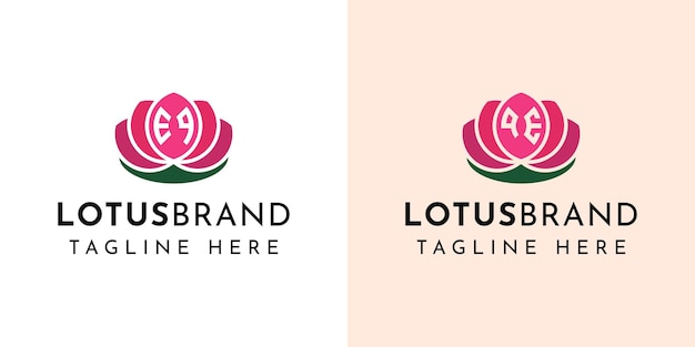 Набор букв EQ и QE Lotus Logo подходит для бизнеса, связанного с цветами лотоса, с инициалами EQ или QE.