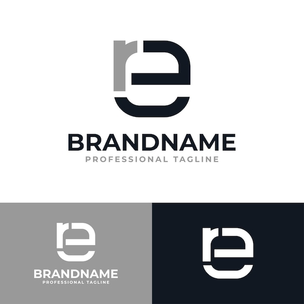 Letter ER or RE Monogram Logo suitable for any business with ER or RE initials