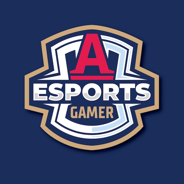 Vettore illustrazione del badge del logo esport della lettera a grafico del badge dell'emblema del logo champion sports league