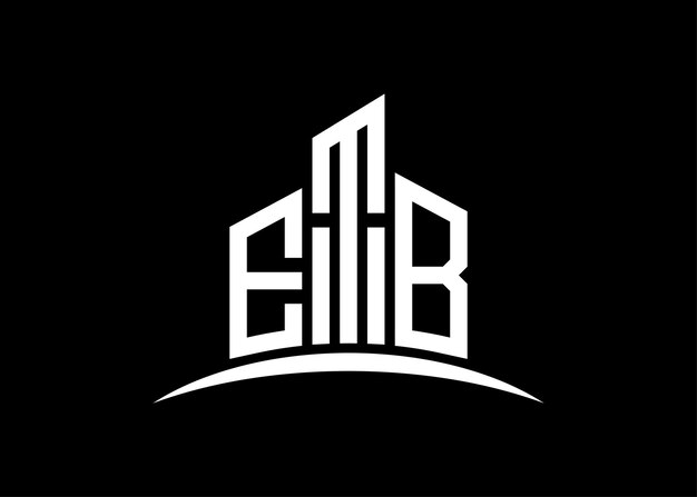 letter etb building vector monogram logo design template building shape etb logo