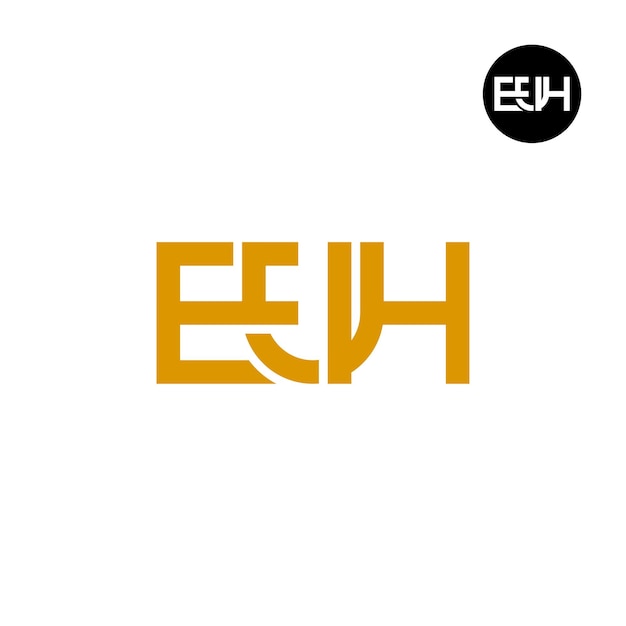 Vettore progettazione del logo della lettera euh monogram