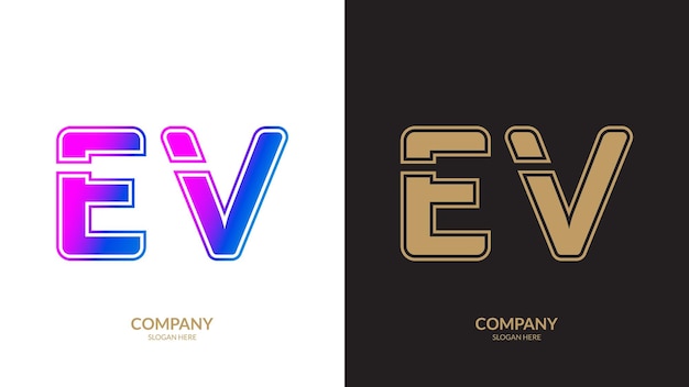 Letter EV Logo Template Illustration Design