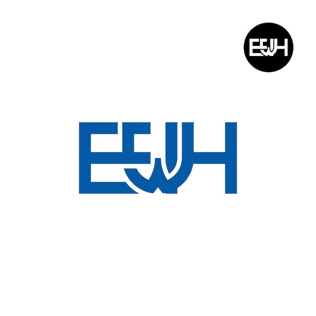 Vector letter ewh monogram logo design