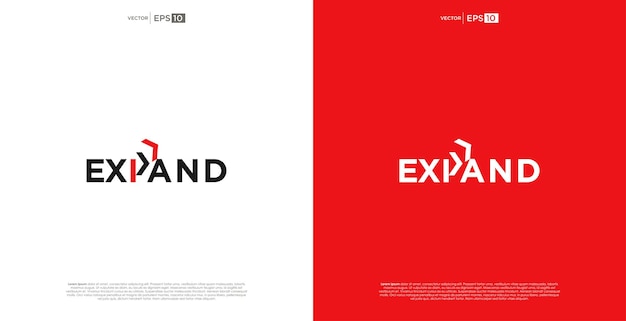 Vector letter expand wordmark logo typography