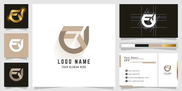 Letter EY or FUY monogram logo with business card design