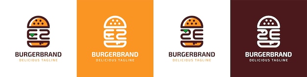 Буква EZ и логотип ZE Burger подходят для любого бизнеса, связанного с гамбургерами, с инициалами EZ или ZE.