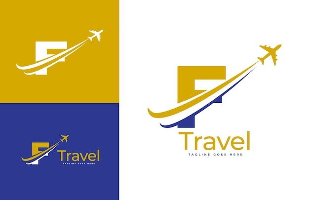 Vector letter f air travel logo vector sjabloon